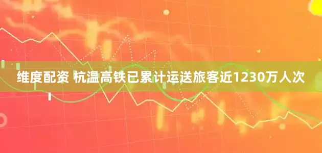 维度配资 杭温高铁已累计运送旅客近1230万人次
